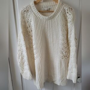 Anthropologie Cream Knit Sweater. Small.